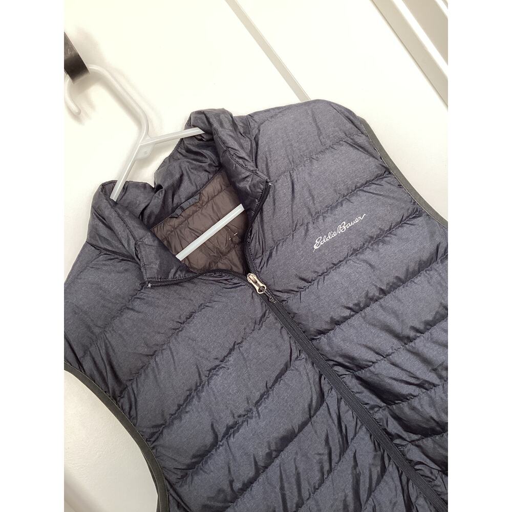 Eddie Bauer Men's down 650 Fp Full Zip Puffer Jacket Vest Blue Gray Size XL - Picture 2 of 8